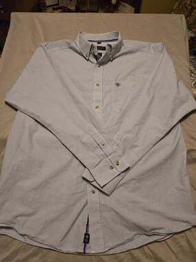 Ariat Men’s Pro Series Shirt XL Button Down Long Sleeve Blue Striped